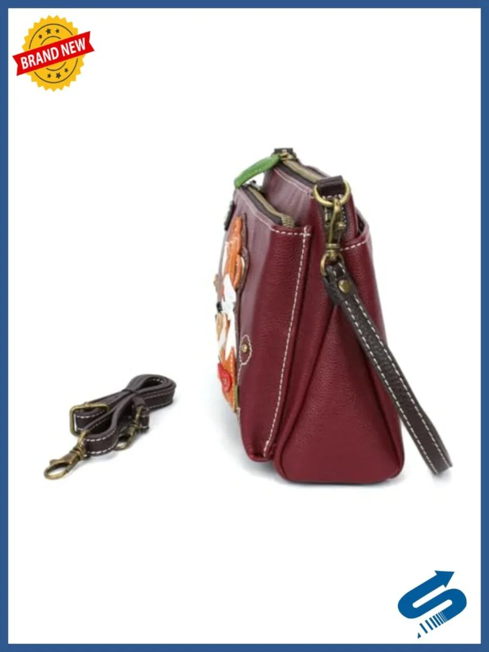 RFID Protected Vegan Leather Deluxe Crossbody Bag with Adjustable Straps